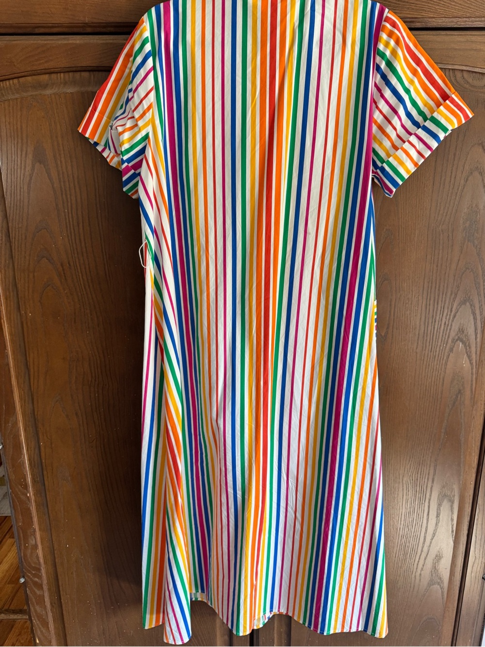 Christopher John Rogers x Target Rainbow Striped Button-Front Shirt Dress - Picture 3 of 4